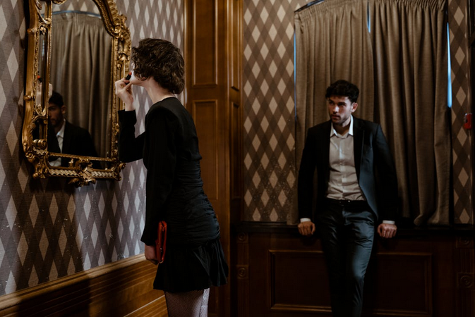 an escort lady with a man